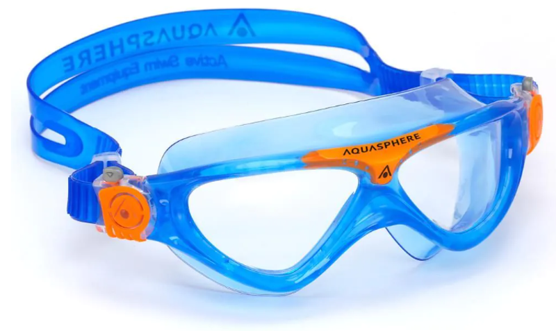 Aquasphere Vista Junior Clear Lens Swim Goggles - Blue/Orange-2